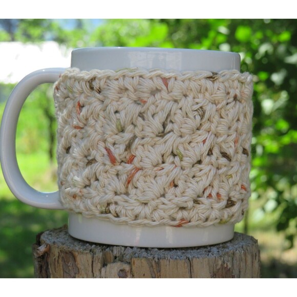 Crocheted Cup Cozy Handmade Coffee Mug or Tea Warmer - Picture 3 of 3